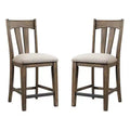 Set of 2 24" Whiskey River Splat Back Counter Height Barstools with Cushion Seat Gunpowder Gray - Intercon