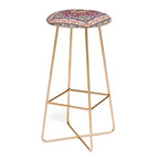 Aimee St Hill Semera Rust Barstool Pink/Gold - Deny Designs: Upholstered, Fixed Height, Steel Frame