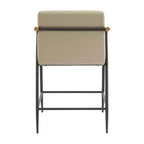 Christopher Knight Home Lot de 2 tabourets de comptoir rembourrés Ruby Mid Century Modern avec structure en fer Hauteur comptoir Khaki/Espresso