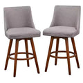 Lifestorey Set of 2 24" Derby Swivel Counter Height Barstools Walnut/Gray