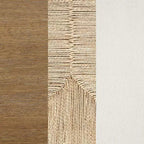 Nathan James Beacon Tabouret de bar hauteur comptoir Crème Boucle en jonc de mer : Dossier tissé, cadre en bois d'hévéa