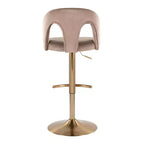 LumiSource Lot de 2 tabourets de bar réglables Ava Velours doré/taupe