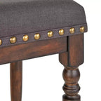 Lifestorey Lot de 2 tabourets de bar Grafton de 76,2 cm Gris anthracite : finition marron rustique, garniture cloutée