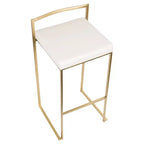Lot de 2 tabourets de bar contemporains Fuji 80 cm Blanc - LumiSource : Rembourrés, empilables, cadre métallique