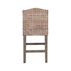 Tabouret de bar à hauteur de comptoir Durham Rattan East at Main avec siège rembourré et piètement en bois, couleur naturelle : coton, aucun assemblage requis