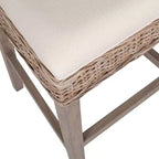 Tabouret de bar à hauteur de comptoir Durham Rattan East at Main avec siège rembourré et piètement en bois, couleur naturelle : coton, aucun assemblage requis