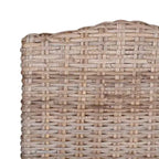 Tabouret de bar à hauteur de comptoir Durham Rattan East at Main avec siège rembourré et piètement en bois, couleur naturelle : coton, aucun assemblage requis