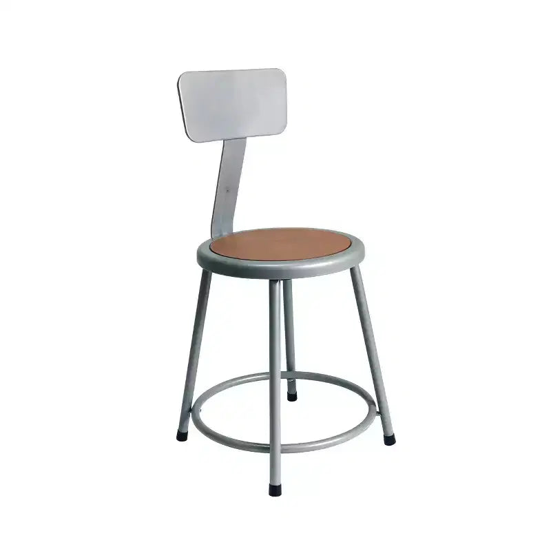 Hampden Furnishings 18" Felix Collection Steel Stool with Backrest Gray