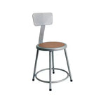 Hampden Furnishings 18" Felix Collection Steel Stool with Backrest Gray