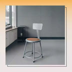 Tabouret en acier de 45,72 cm avec dossier de la collection Felix de Hampden Furnishings, gris
