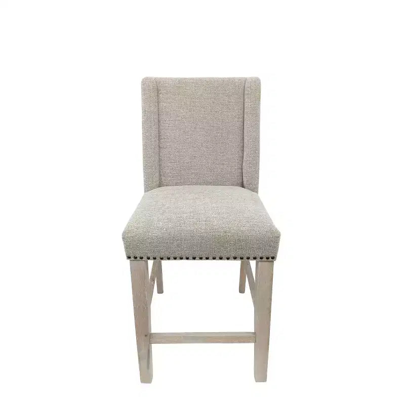 Carolina Living Set of 2 24" Laurant Counter Height Barstools with Nailhead Trim, Espresso Legs