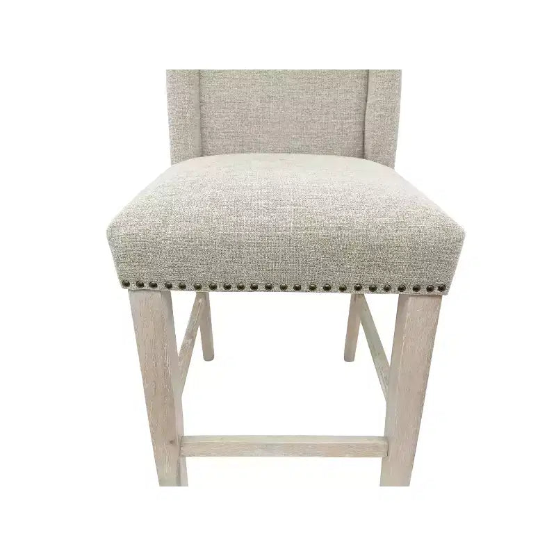 Lot de 2 tabourets de bar Laurant Carolina Living de 61 cm de hauteur de comptoir avec clous décoratifs et pieds espresso