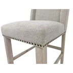 Lot de 2 tabourets de bar Laurant Carolina Living de 61 cm de hauteur de comptoir avec clous décoratifs et pieds espresso