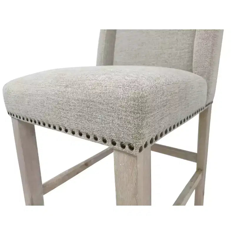 Lot de 2 tabourets de bar Laurant Carolina Living de 61 cm de hauteur de comptoir avec clous décoratifs et pieds espresso