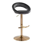 LumiSource Lot de 2 tabourets de bar réglables Posh, Or/PU noir