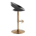 LumiSource Lot de 2 tabourets de bar réglables Posh, Or/PU noir