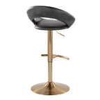 LumiSource Lot de 2 tabourets de bar réglables Posh, Or/PU noir
