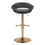 LumiSource Lot de 2 tabourets de bar réglables Posh, Or/PU noir