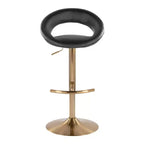 LumiSource Lot de 2 tabourets de bar réglables Posh, Or/PU noir