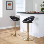 LumiSource Lot de 2 tabourets de bar réglables Posh, Or/PU noir