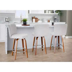 LumiSource Lot de 2 tabourets de bar hauteur comptoir Henry Bois de noyer/Tissu beige