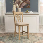 Powell Ensemble de 2 tabourets de bar hauteur comptoir Maggie Naturel
