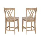 Powell Ensemble de 2 tabourets de bar hauteur comptoir Maggie Naturel
