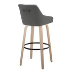 LumiSource Lot de 2 tabourets de bar Hannah Bois blanchi/PU gris foncé