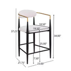 Tabourets de bar modernes en fer rembourrés Liam de 63,5 cm (lot de 2) Christopher Knight Home Beige/Noir