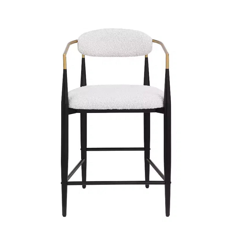 Tabourets de bar modernes en fer rembourrés Liam de 63,5 cm (lot de 2) Christopher Knight Home Beige/Noir