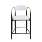 Tabourets de bar modernes en fer rembourrés Liam de 63,5 cm (lot de 2) Christopher Knight Home Beige/Noir