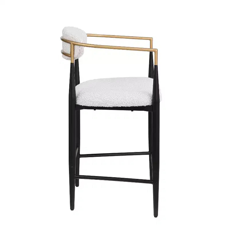 Tabourets de bar modernes en fer rembourrés Liam de 63,5 cm (lot de 2) Christopher Knight Home Beige/Noir