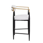 Tabourets de bar modernes en fer rembourrés Liam de 63,5 cm (lot de 2) Christopher Knight Home Beige/Noir