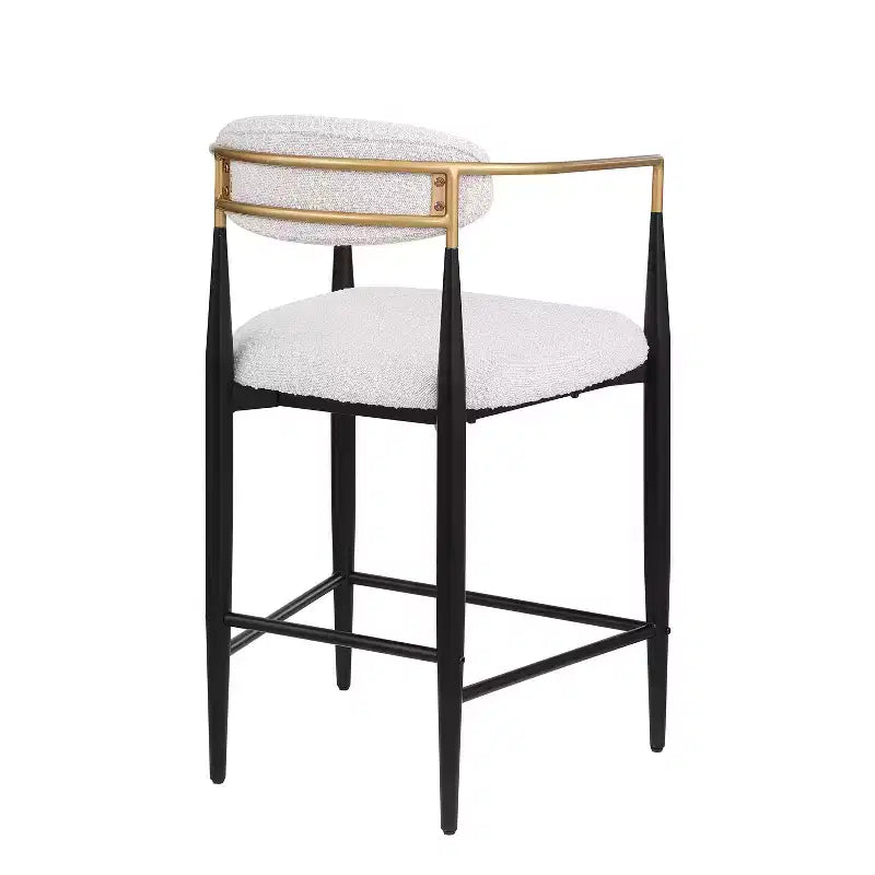 Tabourets de bar modernes en fer rembourrés Liam de 63,5 cm (lot de 2) Christopher Knight Home Beige/Noir