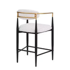 Tabourets de bar modernes en fer rembourrés Liam de 63,5 cm (lot de 2) Christopher Knight Home Beige/Noir