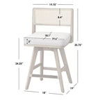Ensemble de 2 tabourets de bar pivotants Serena Buylateral, hauteur comptoir, beige/noyer clair