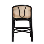 Tabouret de bar bali & pari Miranda en rotin bicolore blanc/marron naturel/noir : revêtement en polyester, aucun assemblage requis