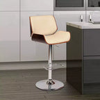 Tabouret de bar pivotant London Crème/Noyer - Armen Living