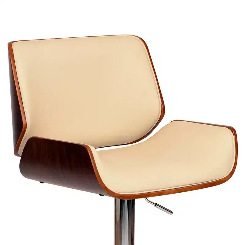 Tabouret de bar pivotant London Crème/Noyer - Armen Living