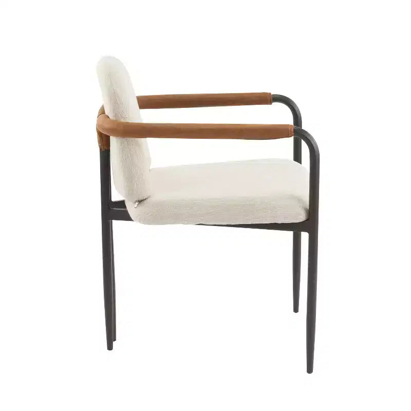 Christopher Knight Home Lot de 2 chaises de salle à manger modernes rembourrées Jeremiah avec cadre en fer beige/expresso