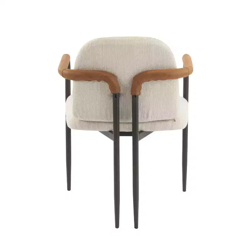 Christopher Knight Home Lot de 2 chaises de salle à manger modernes rembourrées Jeremiah avec cadre en fer beige/expresso