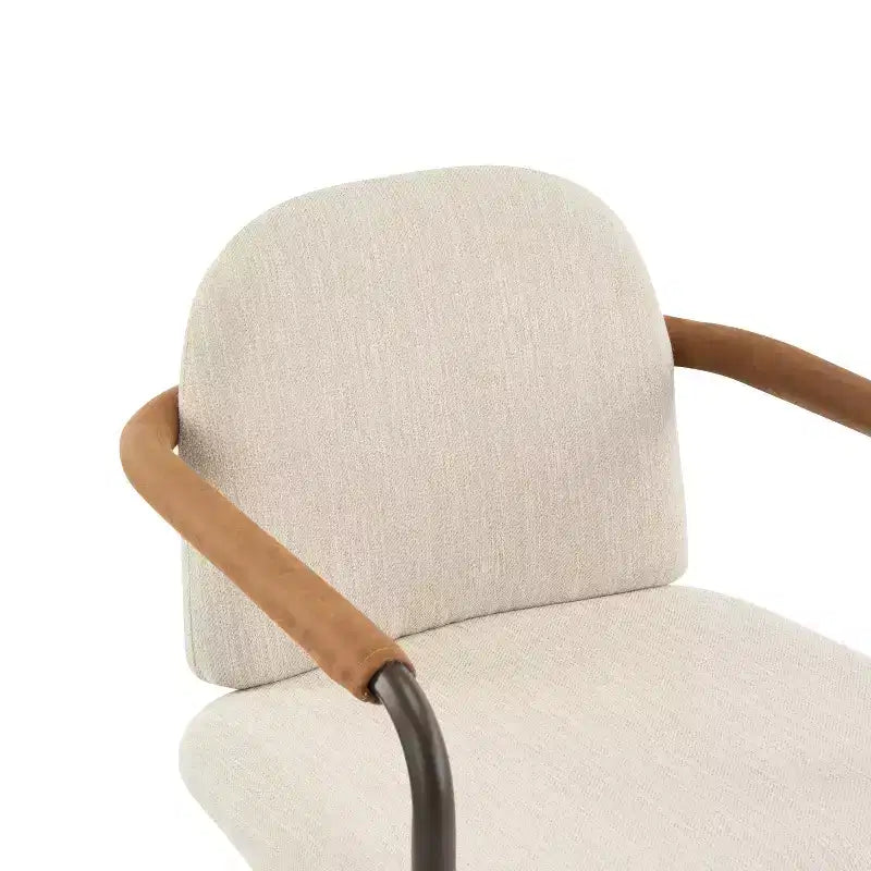Christopher Knight Home Lot de 2 chaises de salle à manger modernes rembourrées Jeremiah avec cadre en fer beige/expresso