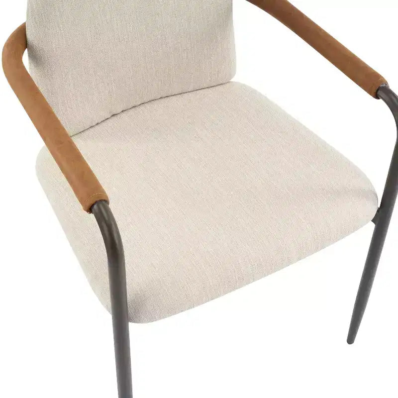 Christopher Knight Home Lot de 2 chaises de salle à manger modernes rembourrées Jeremiah avec cadre en fer beige/expresso