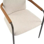 Christopher Knight Home Lot de 2 chaises de salle à manger modernes rembourrées Jeremiah avec cadre en fer beige/expresso