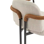 Christopher Knight Home Lot de 2 chaises de salle à manger modernes rembourrées Jeremiah avec cadre en fer beige/expresso