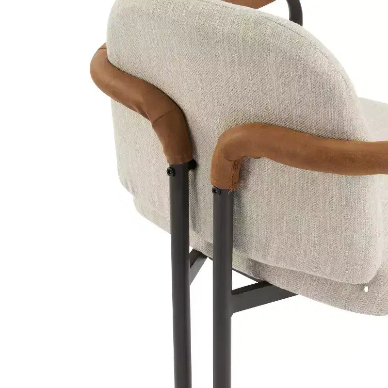 Christopher Knight Home Lot de 2 chaises de salle à manger modernes rembourrées Jeremiah avec cadre en fer beige/expresso