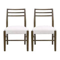 Christopher Knight Home Set of 2 Henry Farmhouse Upholstered Rubberwood Dining Chairs Brown