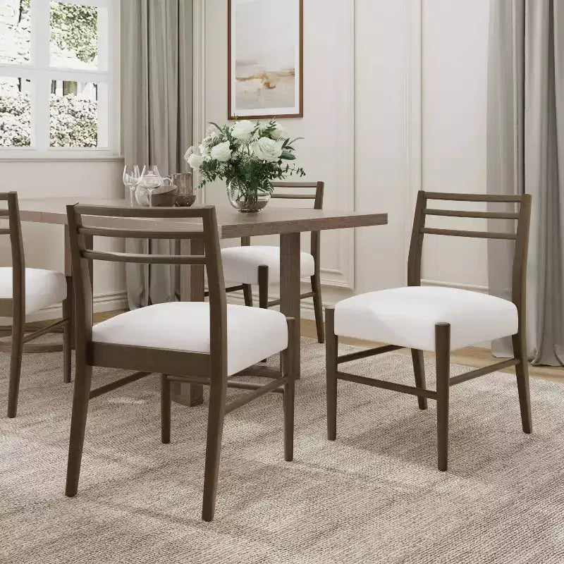 Christopher Knight Home Lot de 2 chaises de salle à manger Henry Farmhouse en hévéa tapissé, marron