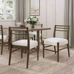 Christopher Knight Home Lot de 2 chaises de salle à manger Henry Farmhouse en hévéa tapissé, marron