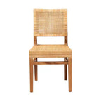 bali & pari Lesia Chaises de salle à manger en rotin et bois d'acajou Naturel/Noyer